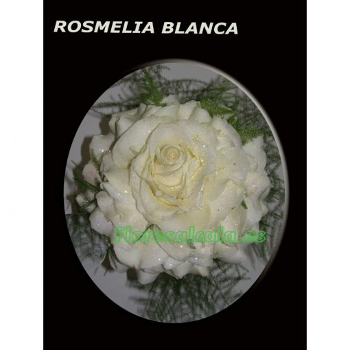 Ramo de Novia Rosmelia Blanco acabado con diferentes verdes Ornamentales